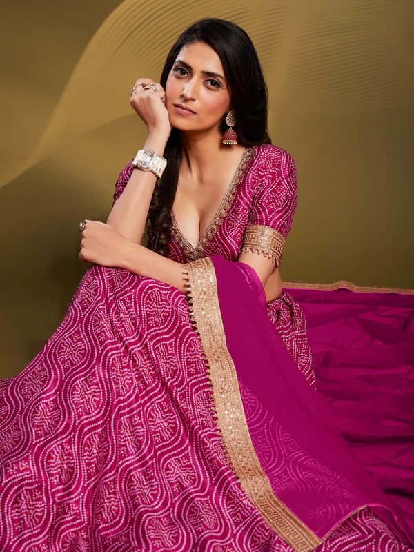 Myra Pink Crepe Embroidered Designer Lehenga Sale