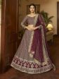 Myra Maroon Crepe Embroidered Lehenga Discount