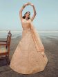 Myra Peach Organza Embroidered Designer Lehenga Choli Cheap