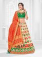 Myra Multicolour Jaquard Silk Designer Lehenga For Sale