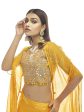 Myra Musturd Organza Embroidered Designer Lehenga on Sale