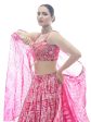 Myra Pink Jaquard Embroidered Designer Lehenga on Sale