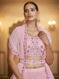 Myra Pink Gorgette Embroidered Designer Lehenga Choli Sale