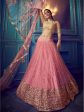 Myra Pink Heavy Embroidered Net Lehenga Cheap