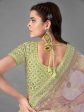 Myra Pista Heavy Embroidered Art Silk bridal Lehenga Sale