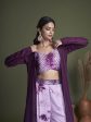 Myra Purple Koti Style Silk and Georgette Embroidered Palazo Suit Cheap