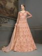 Myra Peach Soft Net Embroidered Handwork Gown Style Suit For Sale