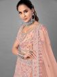 Myra Peach Heavy Embroidered Soft Net Bridal Lehenga For Women Online now