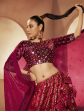 Myra Magenta Velvet Embroidered Designer Lehenga Choli For Discount