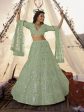 Myra Pista Embroidered Organza Bridal Lehenga Online Sale