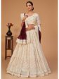 Myra Off White Georgette Embroidered Designer Lehenga For Sale