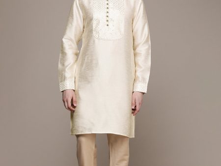 House of Pataudi Ethnic Motifs Yoke Design Sequinned Jashn Kurta Online now