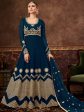 Myra Rama Green Real Georgette Embroidered Anarkali Suit For Cheap