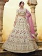 Myra Off White Heavy Embroidered Georgette Lehenga Discount