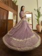 Myra Mauve Georgette Embroidered Lehenga For Cheap