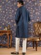 House of Pataudi Ethnic Motifs Embroidered Mandarin Collar Straight Kurta With Trouser Discount