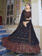 Myra Navy Blue Georgette Embroidered Designer Lehenga Choli on Sale