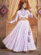 Myra Lovender Koti Style Cotton Embroidered Designer Navratri Special Lehenga Fashion