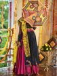 Myra Pink and Navy blue Silk Embroidered Navratri Special Lehenga Hot on Sale