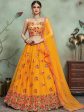 Myra Musturd Soft Net Heavy Embroidered Lehenga Online