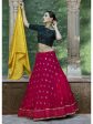 Myra Rani & Dark Green Georgette Embroidered Designer Lehenga Hot on Sale