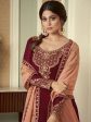 Myra Wine and Peach Georgette Embroidered Gharara Suit Online