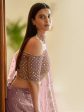 Myra Mauve Georgette Embroidered Lehenga For Cheap