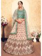 Myra Peach Satin Embroidered Lehenga For Discount