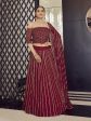 Myra Maroon Georgette Embroidered Designer Lehenga Online now