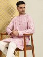 House of Pataudi Men Paisley Embroidered Sequinned Thread Work Jashn Kurta with Churidar Supply