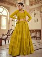 Myra Mustard Yellow georgette Designer Suit For Cheap