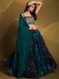 Myra Teal Art Silk Embroidered Designer Lehenga Online now