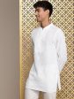 House of Pataudi Ethnic Motifs Embroidered Thread Work Pure Cotton Jashn Kurta For Cheap