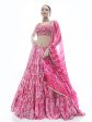 Myra Pink Jaquard Embroidered Designer Lehenga on Sale