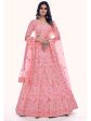 Myra Pink Soft Net Embroidered Designer Lehenga Choli on Sale