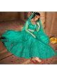 Myra Sea Green Heavy Embroidered Net Lehenga For Cheap