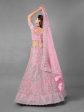 Myra Pink Heavy Embroidered Soft Net Bridal Lehenga For Girls Online Hot Sale