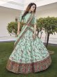 Myra Pista Green Silk Heavy Embroidered Lehenga Online Hot Sale