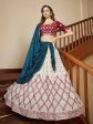 Myra Maroon and Beige Georgette Embroidered Party Wear Lehenga Sale