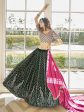 Myra Green & Pink Georgette Embroidered Designer Lehenga Online Hot Sale