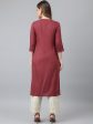 Khushal K Women Burgundy Yoke Design Kurta Online Sale