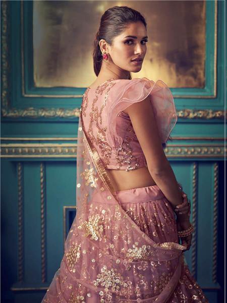 Myra Purpul Heavy Embroidered Net Lehenga Supply