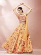 Myra Mustard Art Silk Embroidered Mirror Work Lehenga Cheap