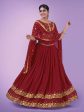 Myra Red Georgette Embroidered Designer Lehenga Online