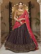 Myra Purple and Mustard Yellow Georgette Designer Lehenga Choli Online Sale