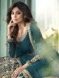 Myra Teal Georgette Embroidered Anarkali Suit For Discount