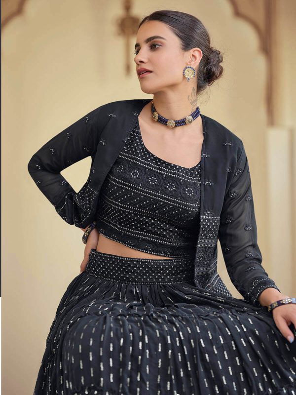 Myra Navy Blue georgette Designer Suit Sale