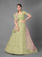 Myra Pista Heavy Embroidered Art Silk bridal Lehenga Sale