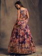 Myra Purple Organza Silk Embroidered Lehenga Online Sale