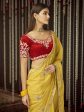 Myra Mustard Art Silk Heavy Embroidered Designer Saree Online Sale